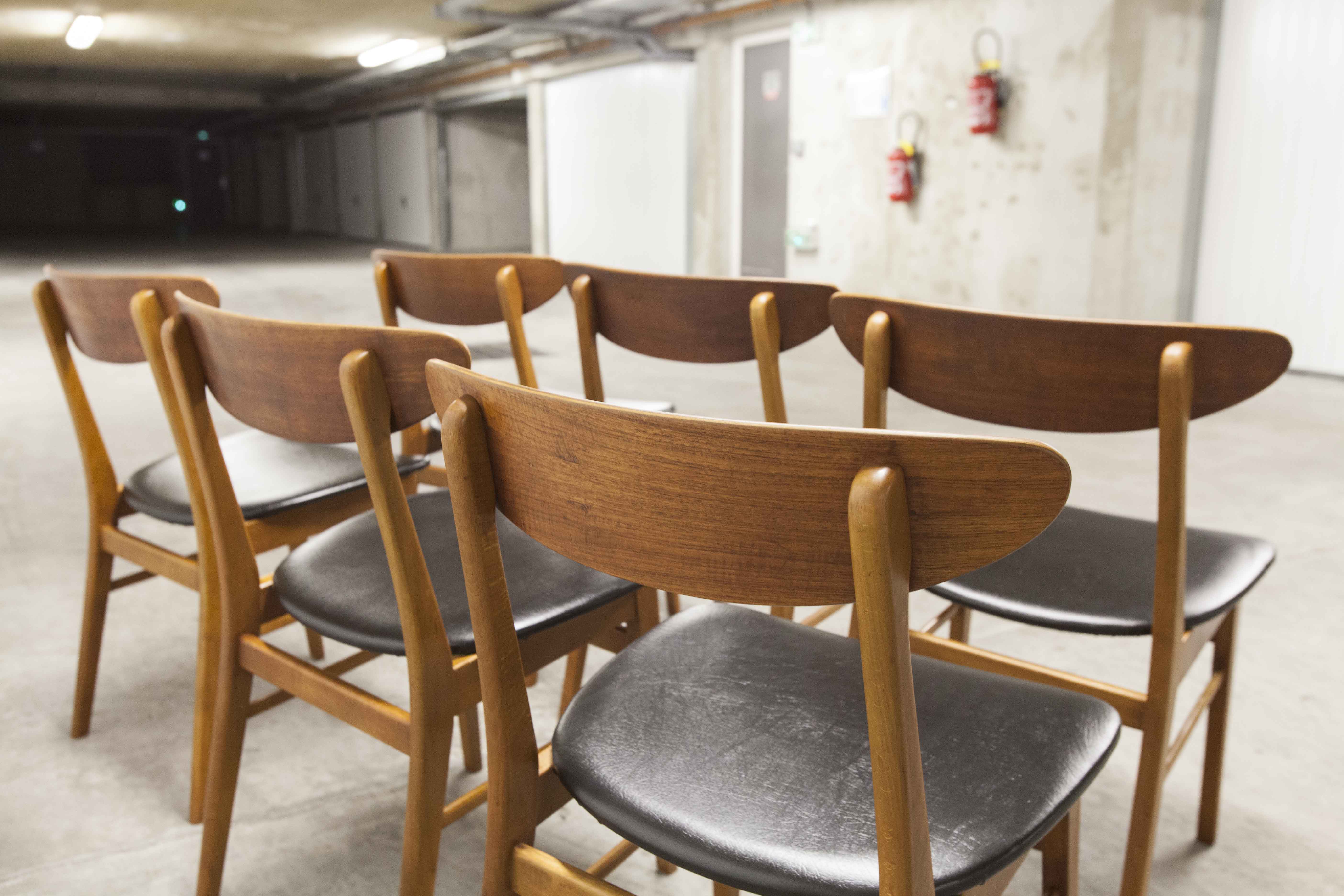Lot de 6 chaises Farstrup 210 teck en hêtre 1965