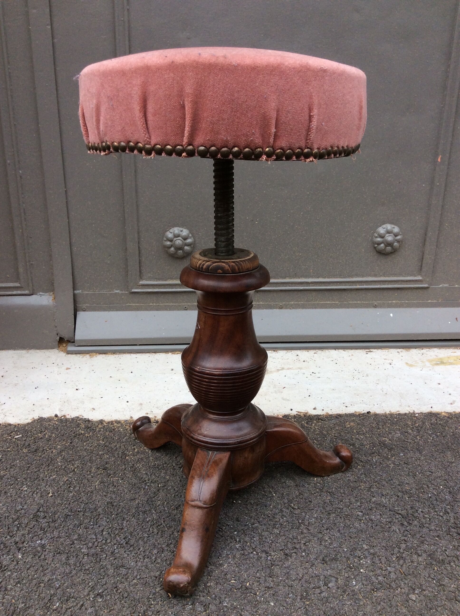 Mahogany piano stool 1920