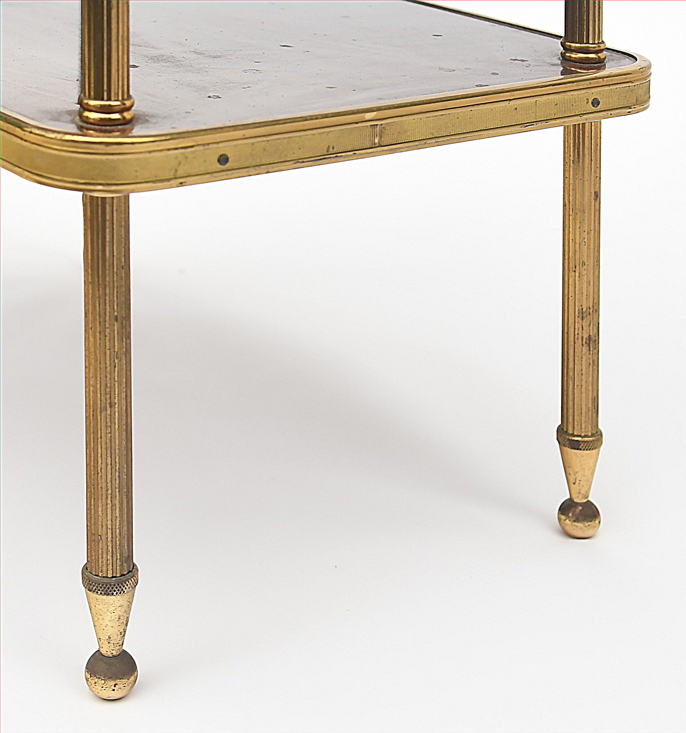 Vintage harness with 3 trays in formica and golden brass
