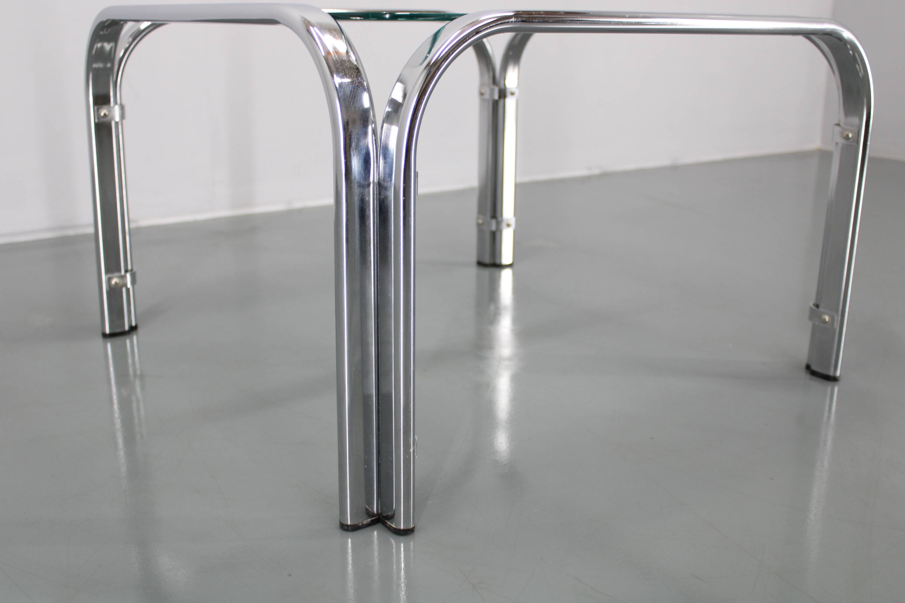 1970s Italian Glass Square Coffee Table