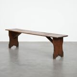 Timeless and characterful antique English hallway bench / bench for the dining table made of pinewood