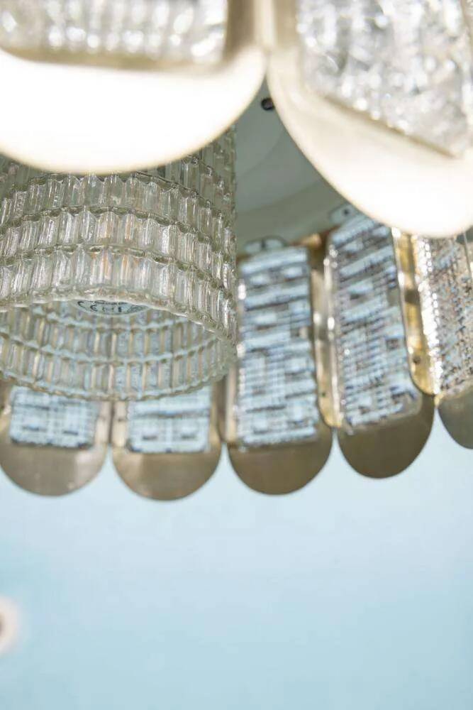 Vintage suspension light, Danish design from the 1960s, Regency style.