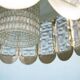 Vintage suspension light, Danish design from the 1960s, Regency style.