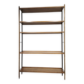 Étagère murale vintage des années 1950 – Bois dur et aluminium