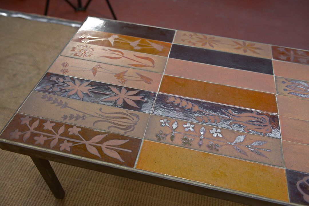 Vintage coffee table Capron 1970 ceramic