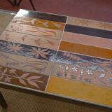 Table basse vintage Capron 1970 en céramique