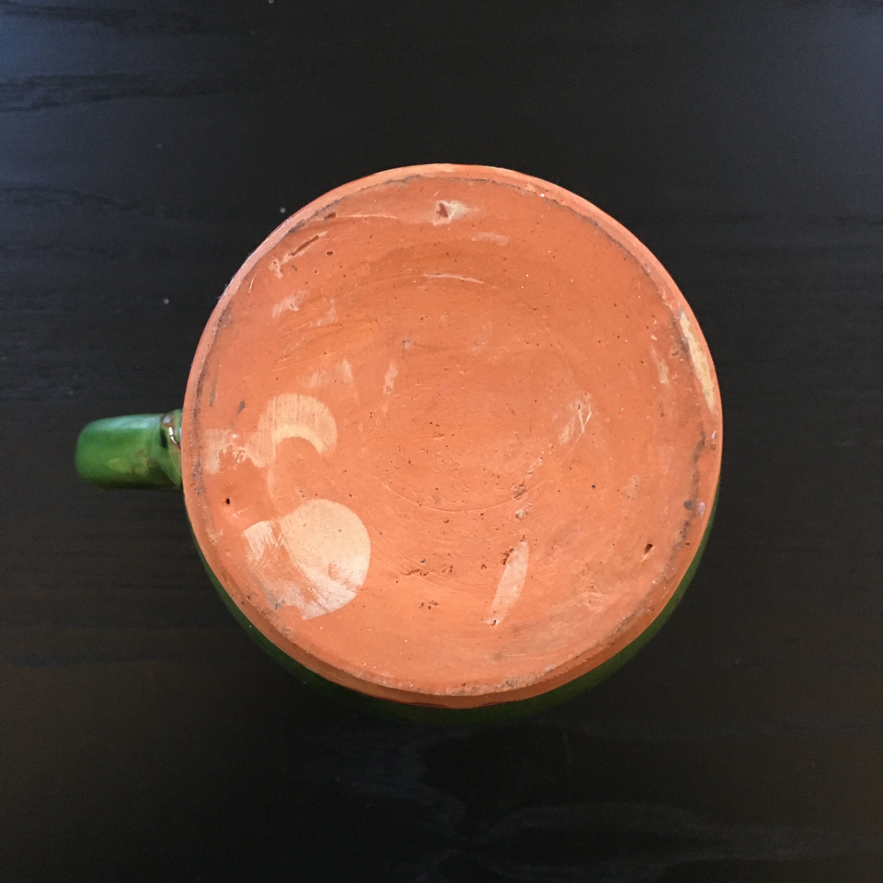 Olive green Provençal pitcher