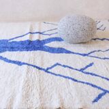Blue and White Berber Rug - 345 x 252 cm
