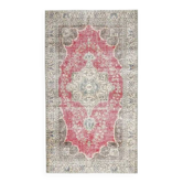 Tapis turc Oushak fait main en laine et coton rouge 111x199