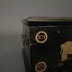 20th century Indian wooden box black lacquer decorated with animals with gold highlights