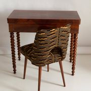 Shell chair type 1020 in jacquard velvet with tiger pattern, Europe, 1960s