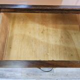 Art Decò dressing table in briar with large mirror and pink glass