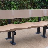 Vintage bus shelter bench