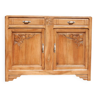 Splendid art deco sideboard - Solid light walnut - Restored with colorless matte varnish