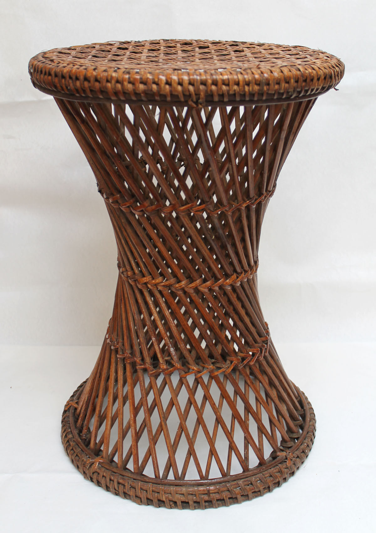 Stools tam-tam in rattan and wicker of the 1970s