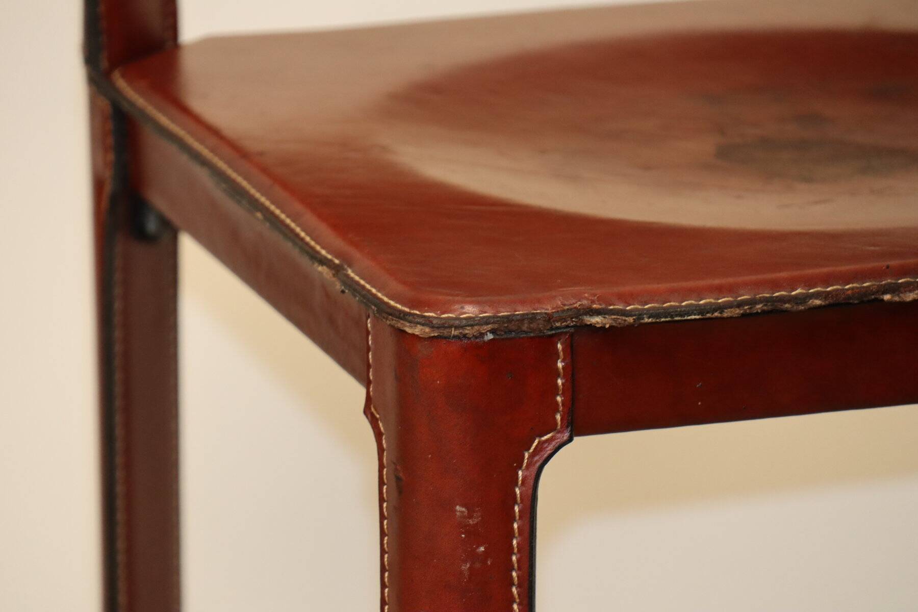 Matteo Grassi high stool in leather and metal