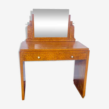 Art Deco style dressing table in precious wood veneer: AMBOINE magnifying glass