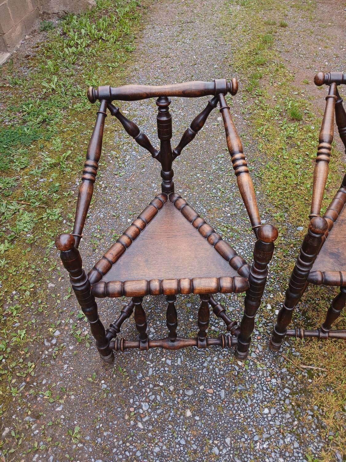 2 antique Scandinavian corner chairs/armchairs