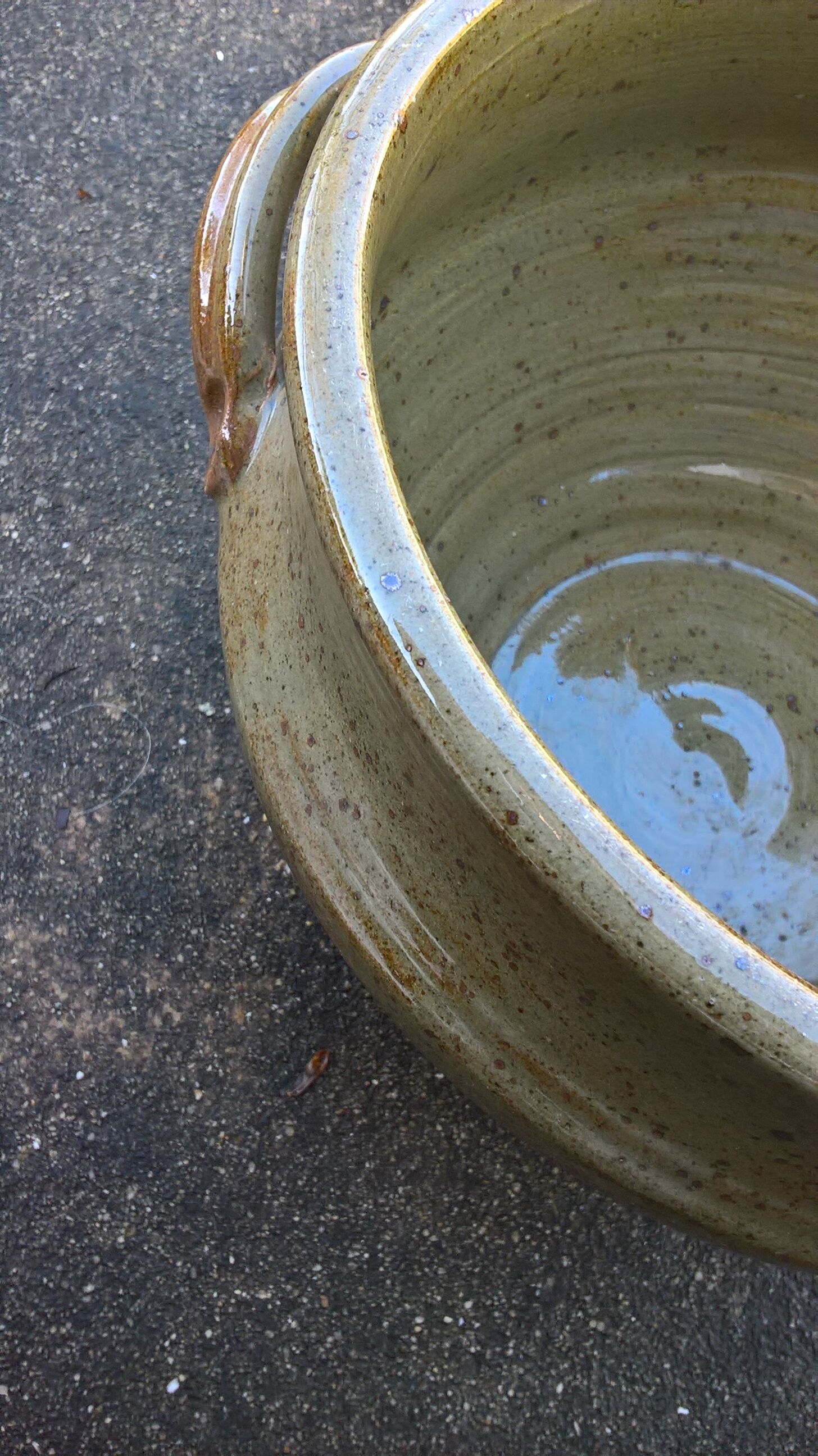 Bowl of varnished sandstone