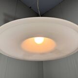Large white glass hanging lamp by Vistosi, Italy