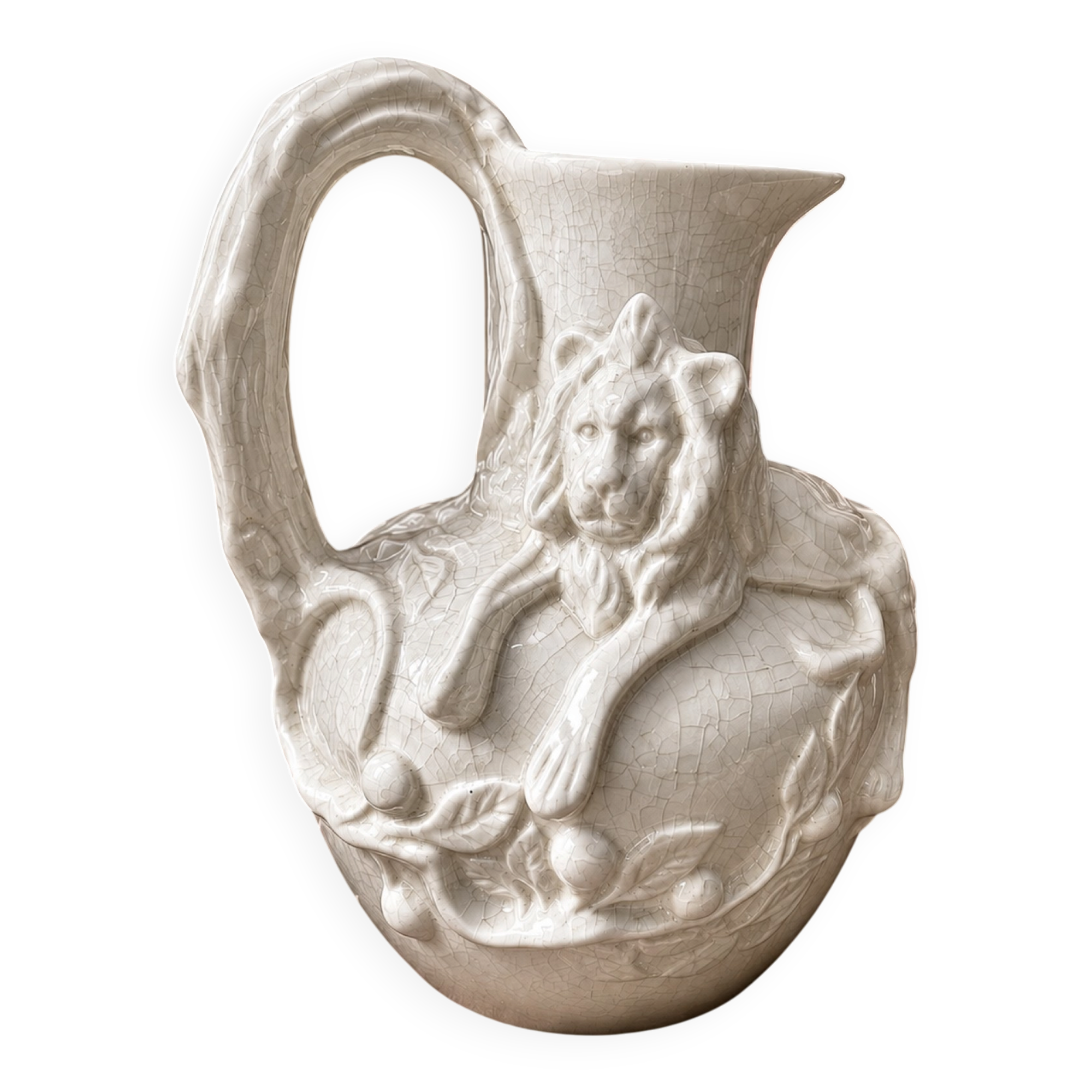Superb Art Nouveau jug/pitcher/vase in ceramic La Louvière sign