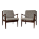 Two Vintage Danish Teak Wooden Armchairs