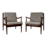 Two Vintage Danish Teak Wooden Armchairs
