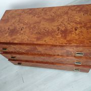 Vintage drawer chest in amboyna burl, 1970s