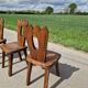 Lot de 3 chaises brutaliste Aranjou style olavi Hanninen