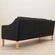 Black leather sofa, Danish design, 1970s, manufacture: Hurup Møbelfabrik