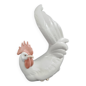 ++ Lladro Figurine COQ blanc porcelaine Espagne années 1970 vintage ferme EXC ++