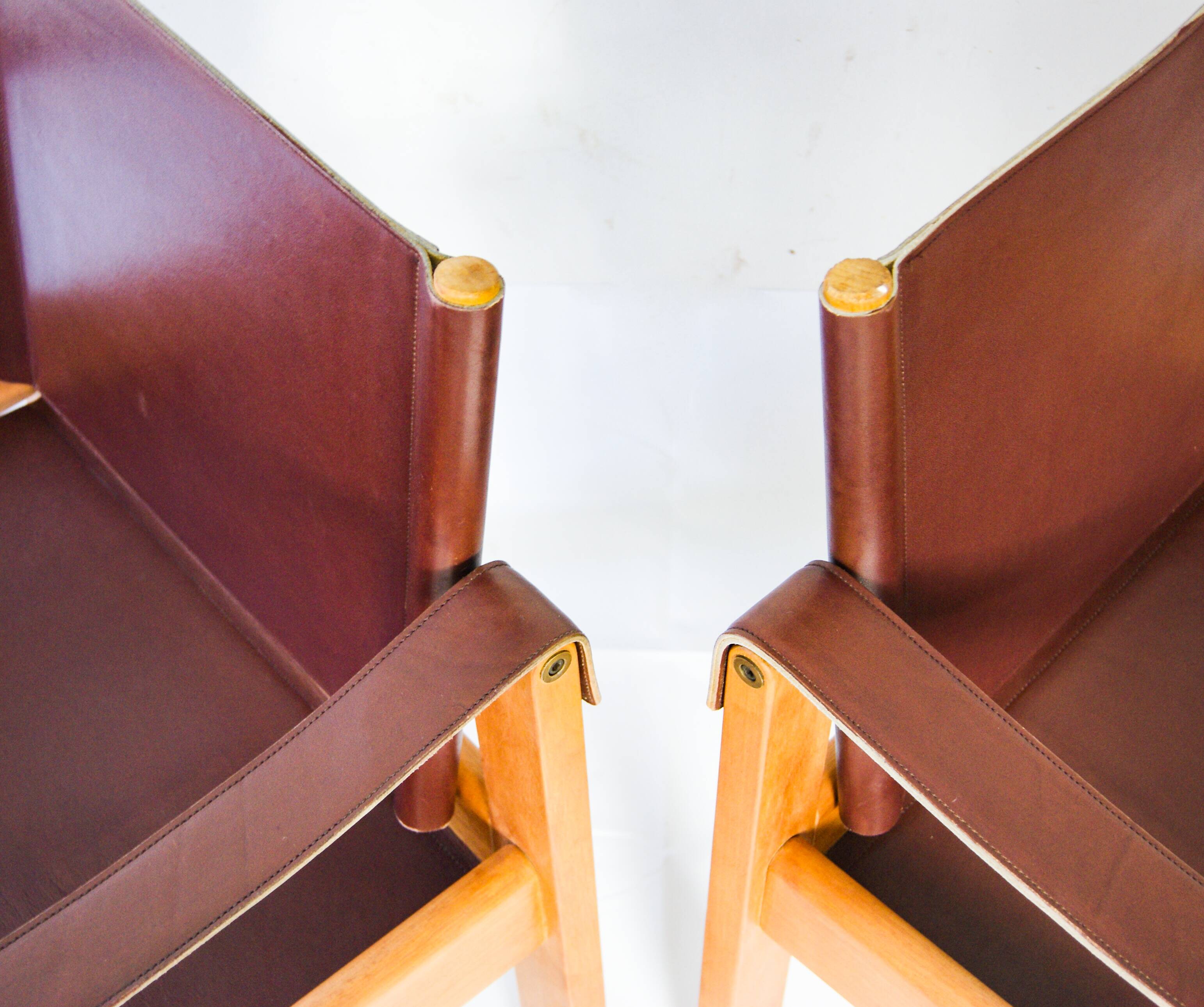 Karl Heinz Bergmiller For Escriba, Pair of Safari Leather Armchairs and Matching Coffee Table