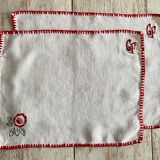 12 old hemp embroidered placemats - 39x27 cm