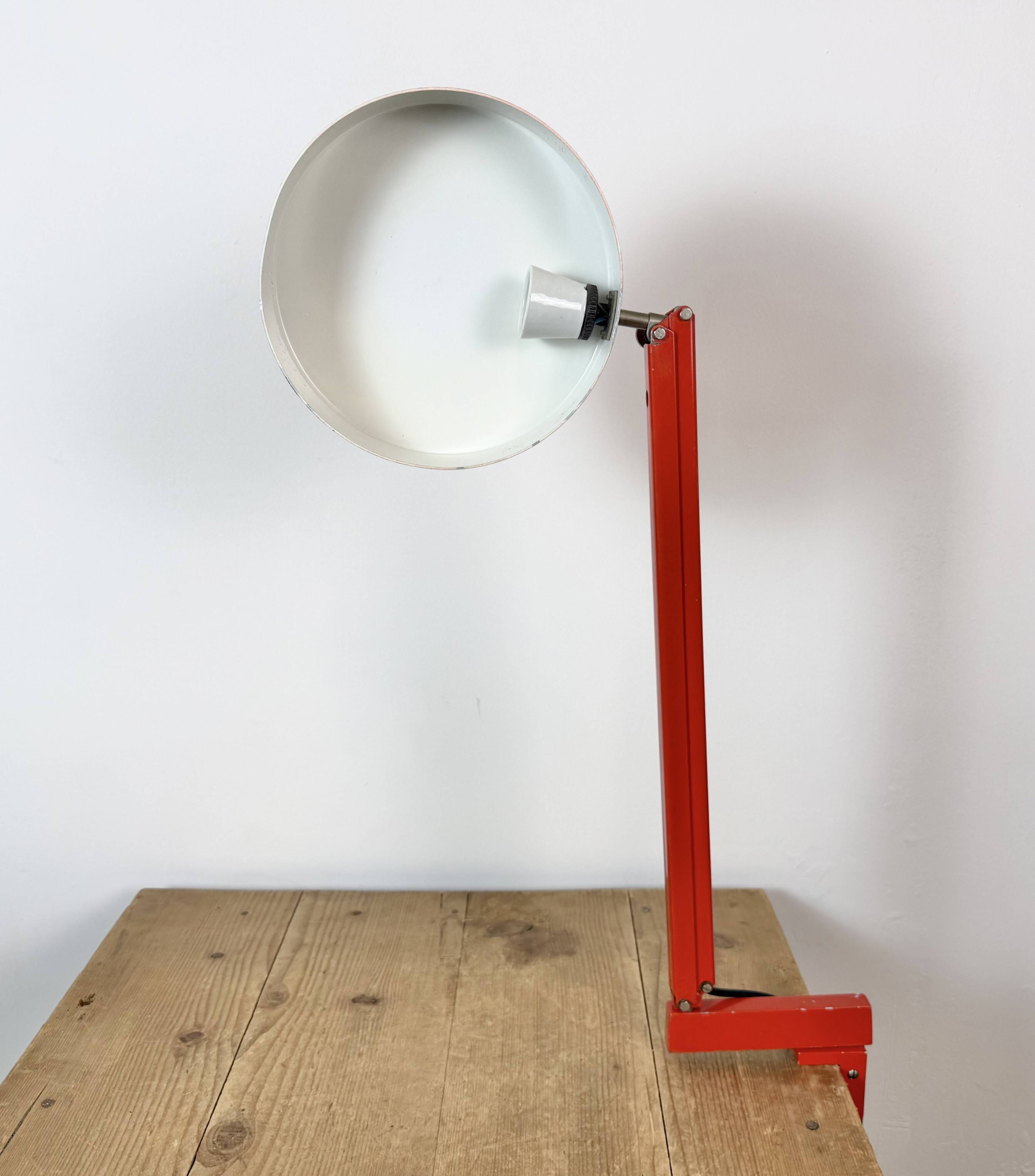 Vintage Red Adjustable Table Lamp, 1970s