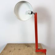 Lampe de table réglable vintage rouge, années 1970