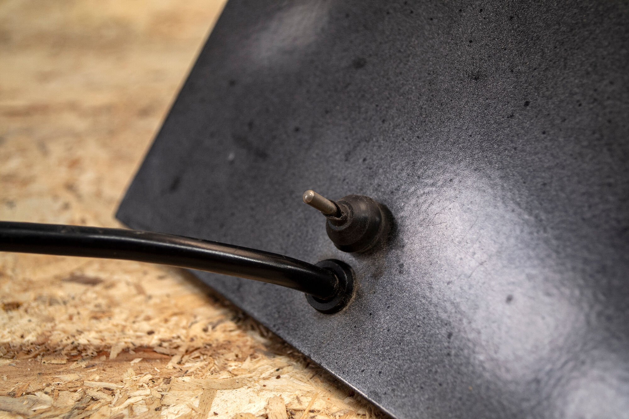 Pair of table lamps in metal and murano glass by Alox Italia Anni '80