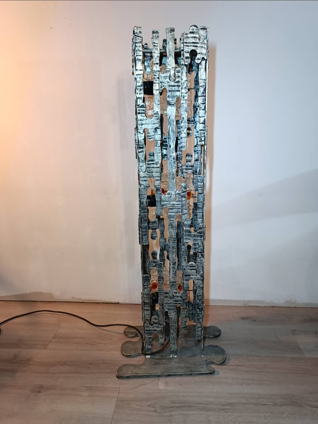 Brutalist sculptural floor lamp by Albano Poli for Poliarte 1970s