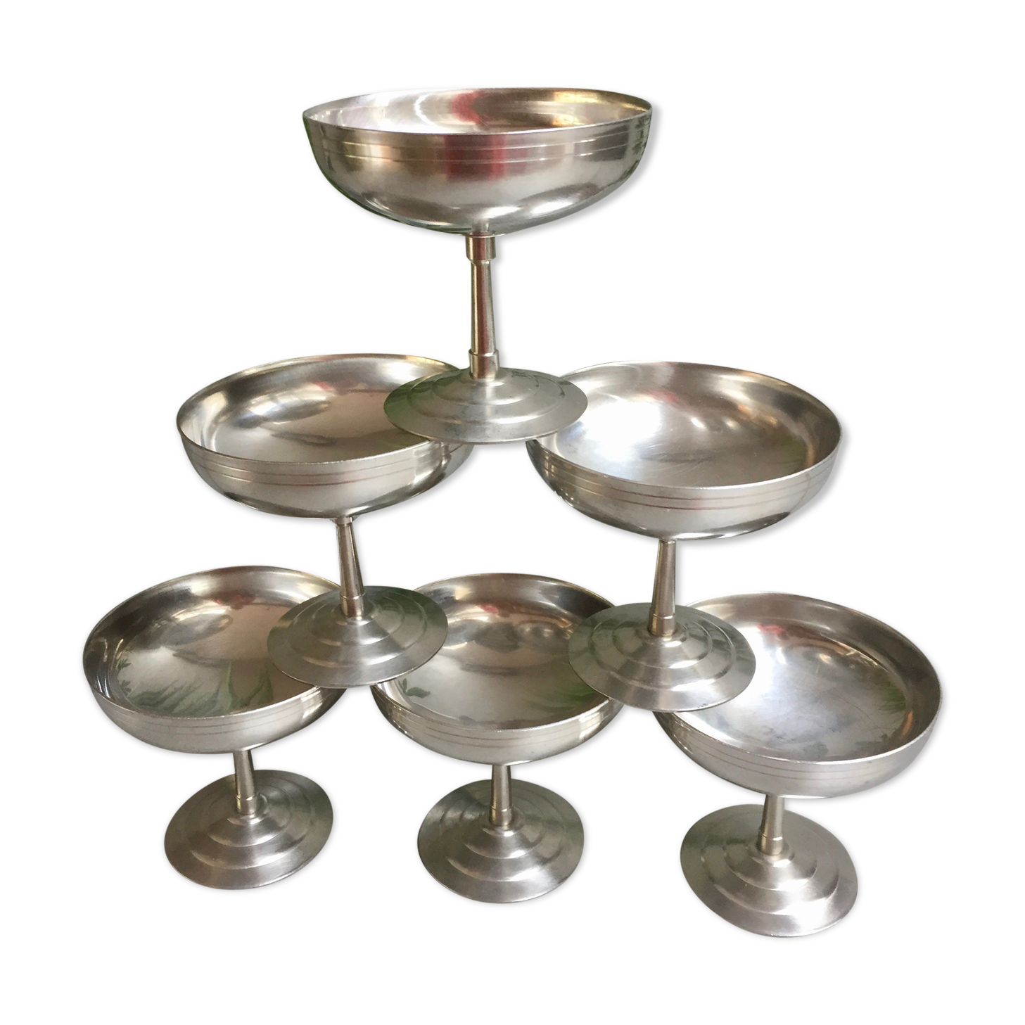 Set 6 stainless steel sorbet cups
