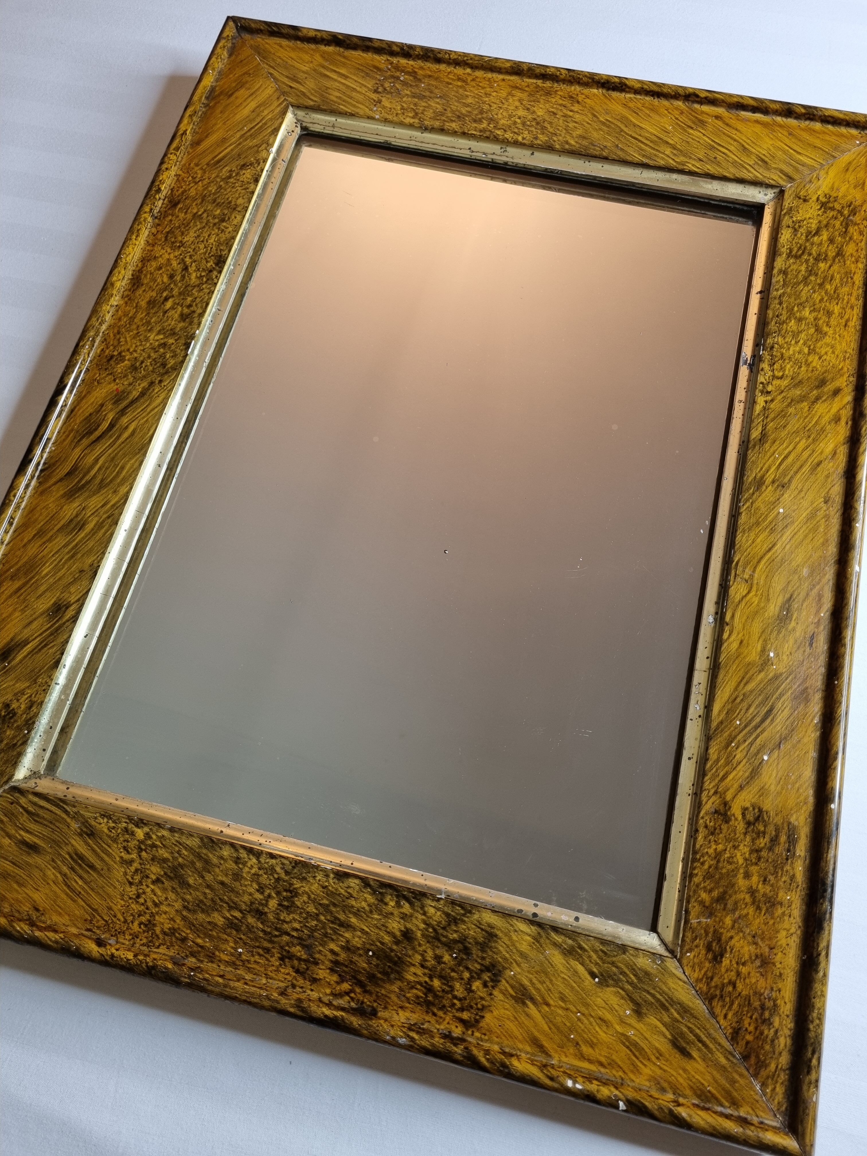 Old rectangular mirror, patinated, 1900, 55 cm