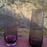 Pair of vases with vegetal décor