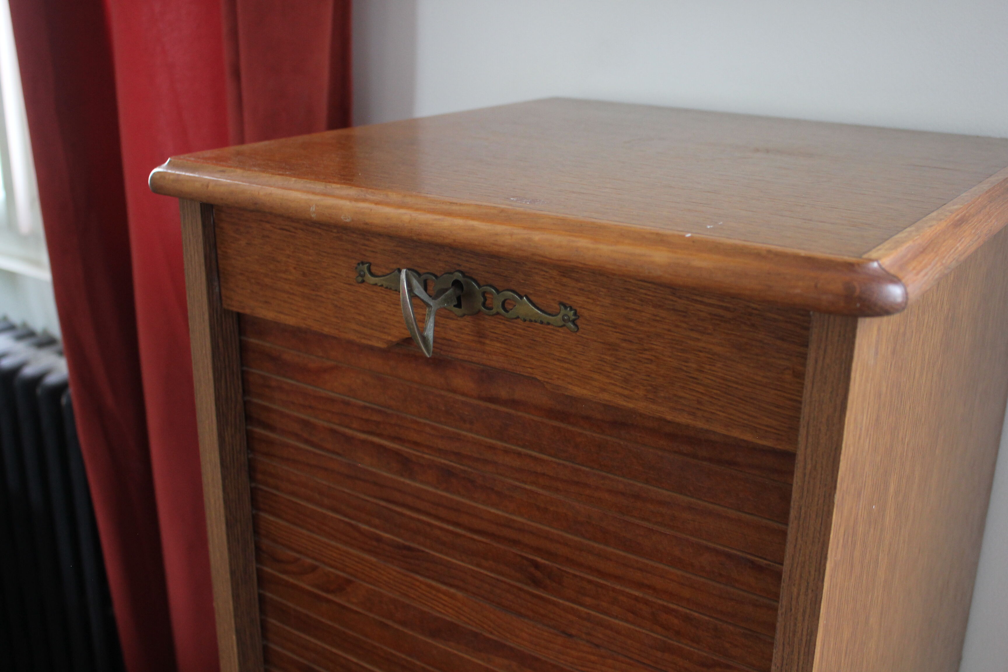 Old oak curtain binder cabinet