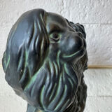 Pekingese dog, ceramic with bronze patina, 1960s