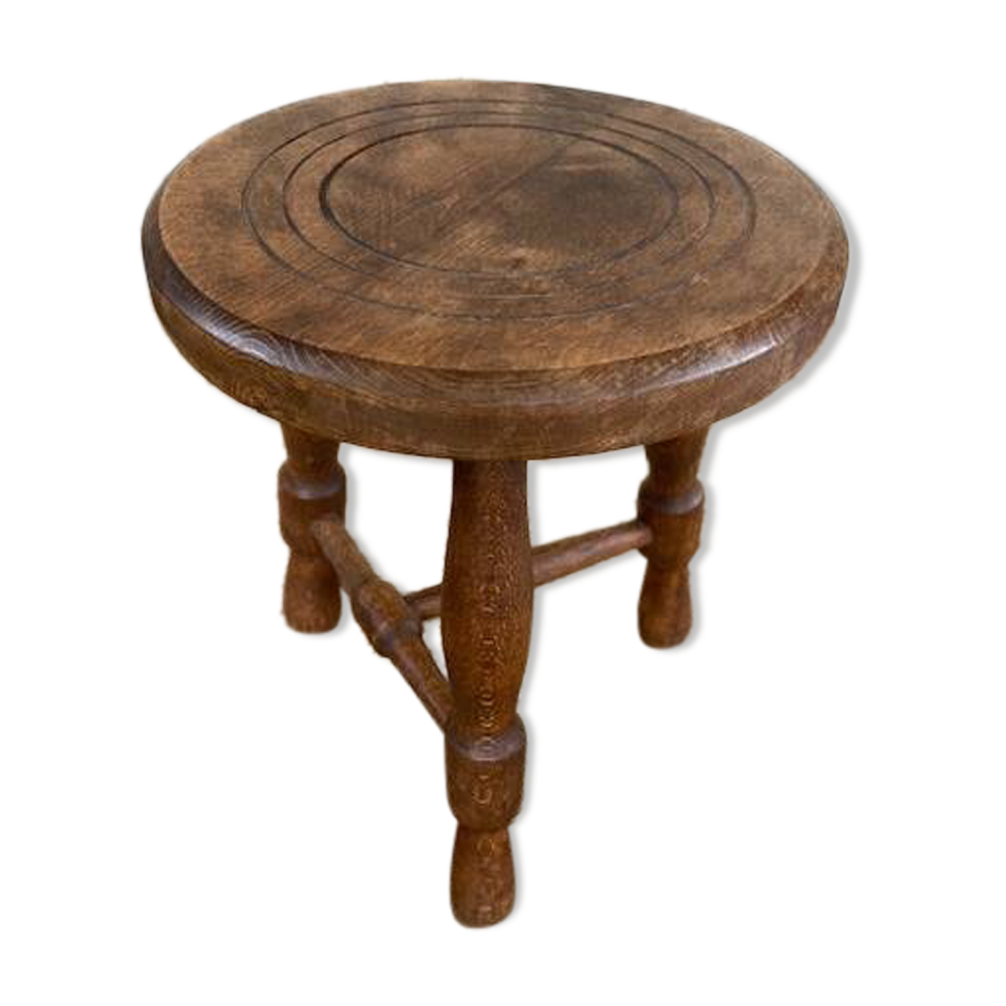 Tabouret de traite tripode style Charles Dudouyt