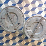 Pair of Holophane Prismopal ceiling lights