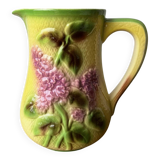Antique St. Clement "Lilac" earthenware pitcher