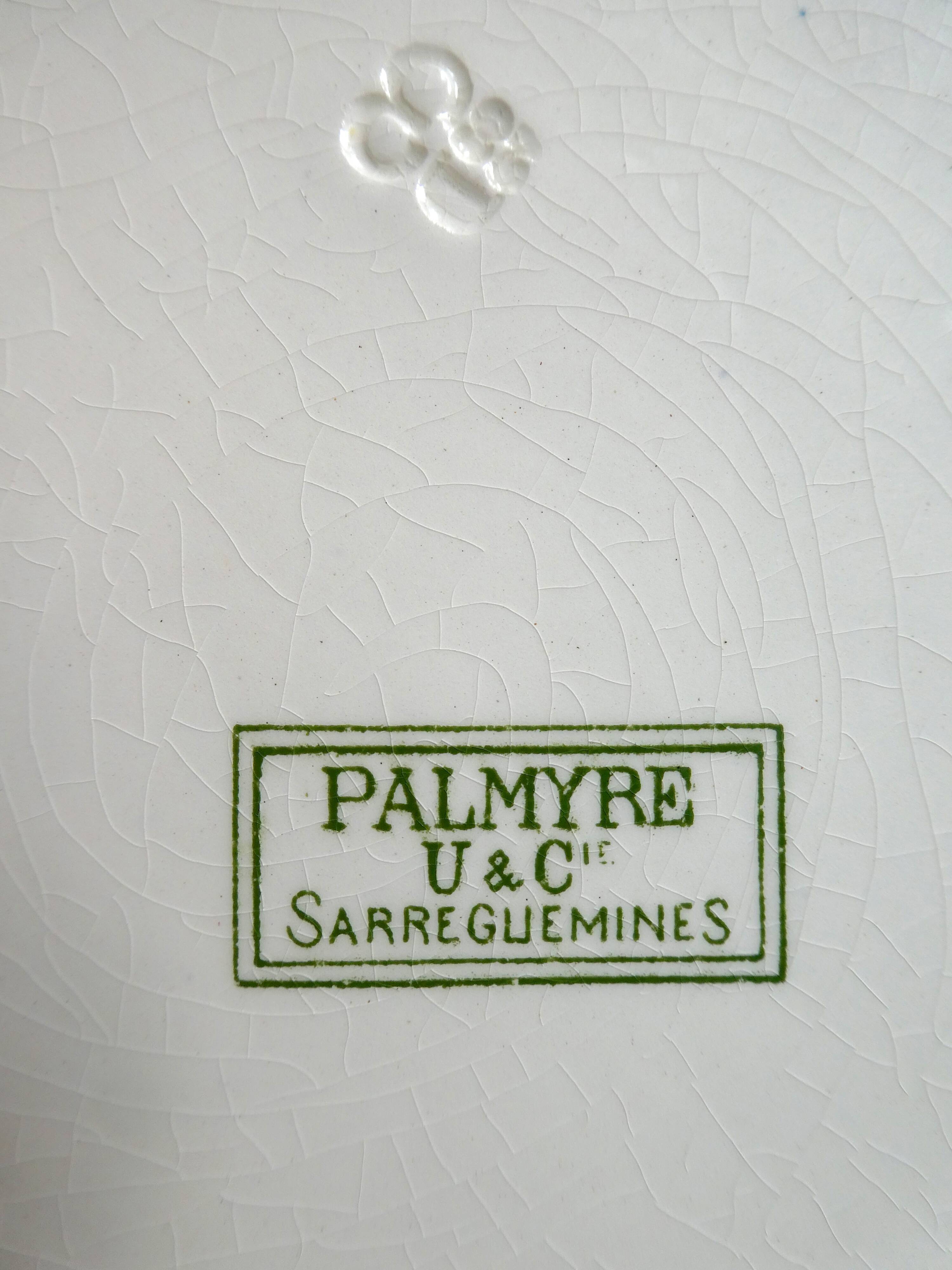 Set of 6 flat plates Sarreguemines