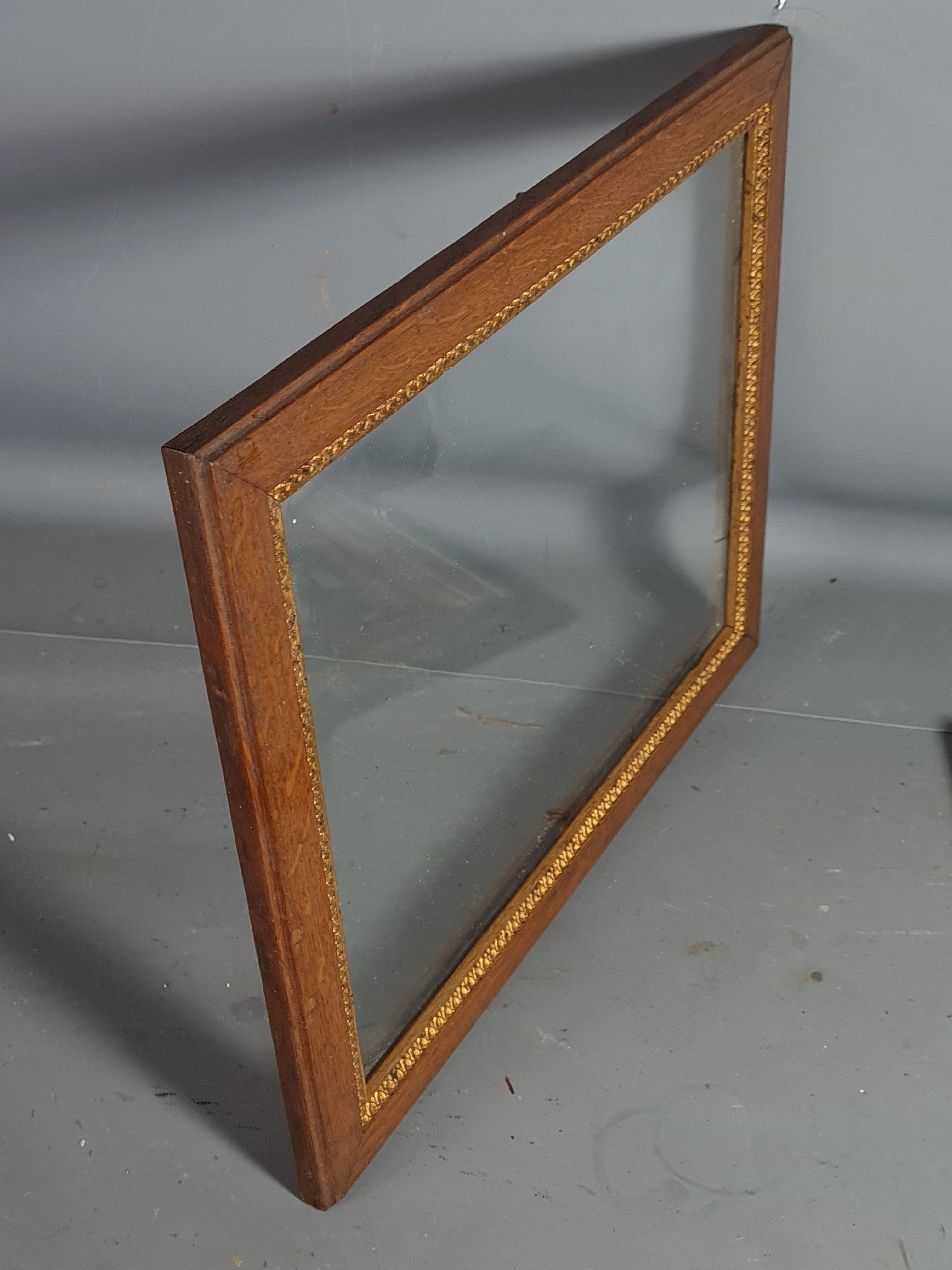Old frame oak gilded stucco wood + glass 37.5x30 foliage 33x25.9 cm sb