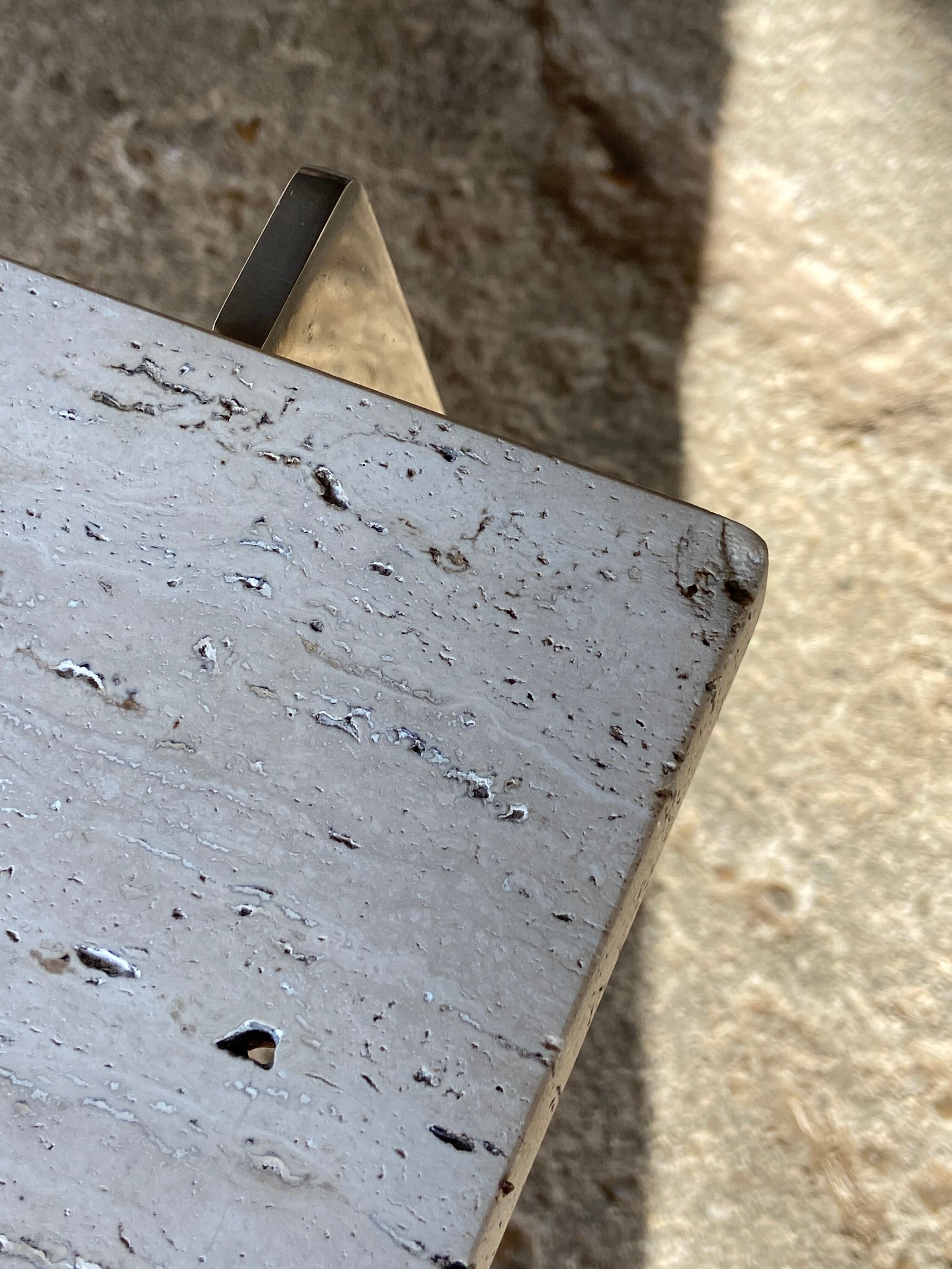 1970 rectangular travertine coffee table