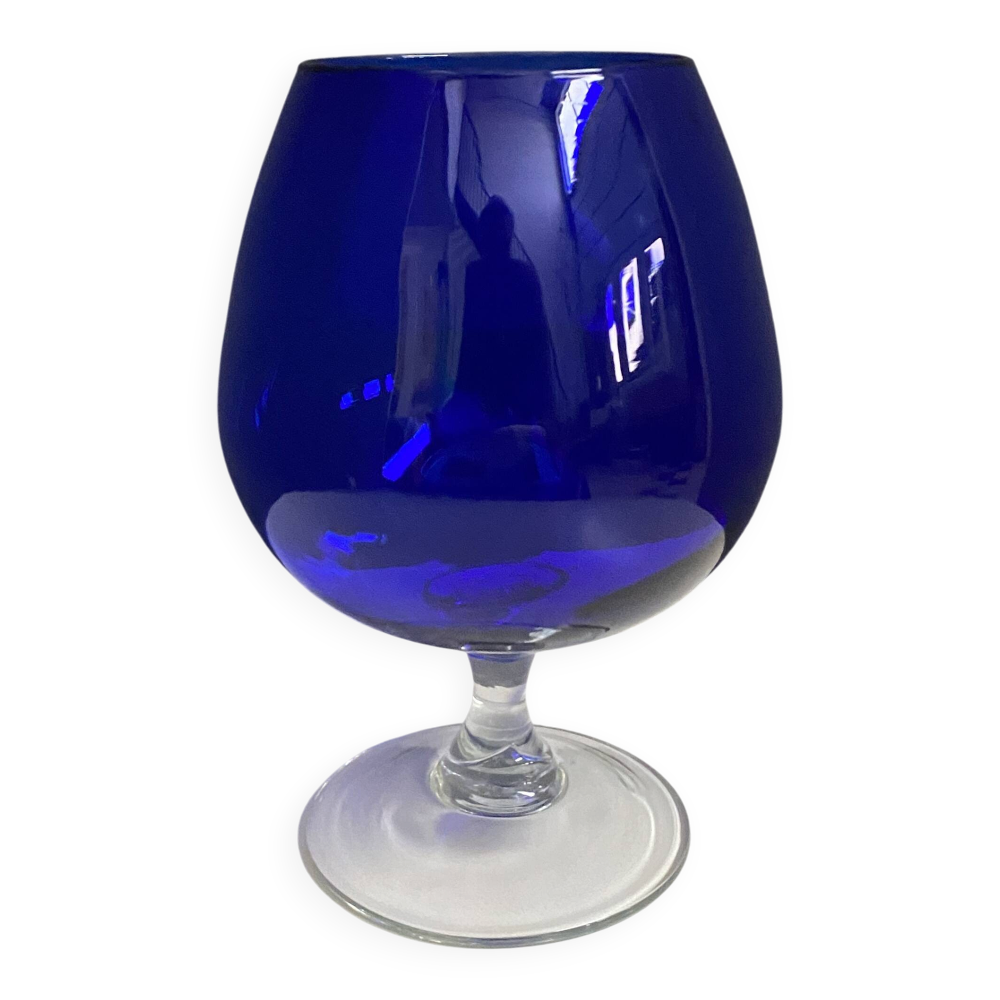 Empoli dark blue large glass shape vase 1960s