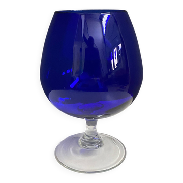 Empoli dark blue large glass shape vase 1960s